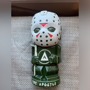 Green and White Ceramic Jason Voorhies “the goalie” mug custom made mug